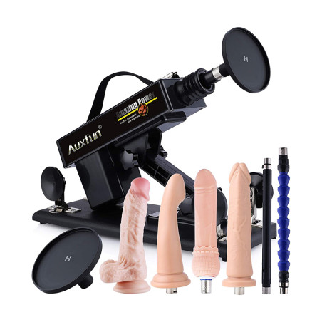 Auxfun Sex Machine for Women with Suction Cup Adapter & Lifelike Dildos
