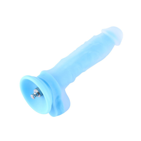 Hismith 9.65” Glow Dildo, Grows in the Dark Silicone Dong with KlicLok System, 7.28” Insert-able Length, Blue Fluorescence