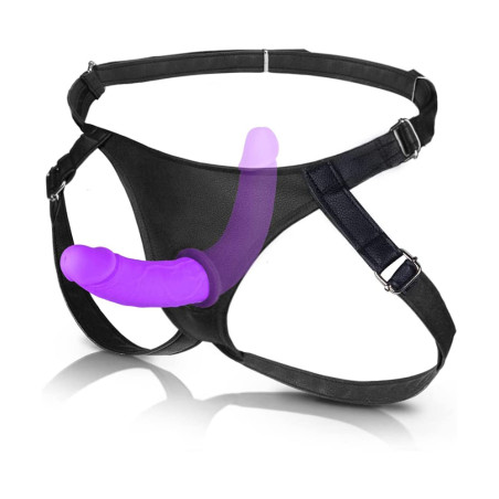 TiTigerella Purple Harness Strap on G spot Double Dildos