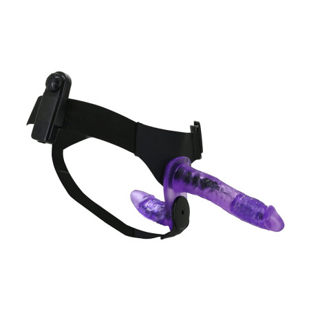 WEMAY Purple Strap-on Wearable Double Sided Vibrating Dildo