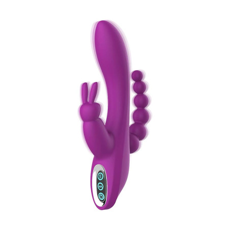 3 in 1 G-Spot Rabbit Anal Dildo Vibrator Adult Sex Toys with 7 Vibrating Modes for Women